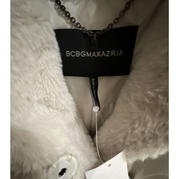 BCBG MAXAZRIA Womens Sz Small White Hooded Quilted Puffer Jacket $348 NWT - Picture 3 of 10